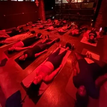 Blackout yoga class at Meltdown Yoga